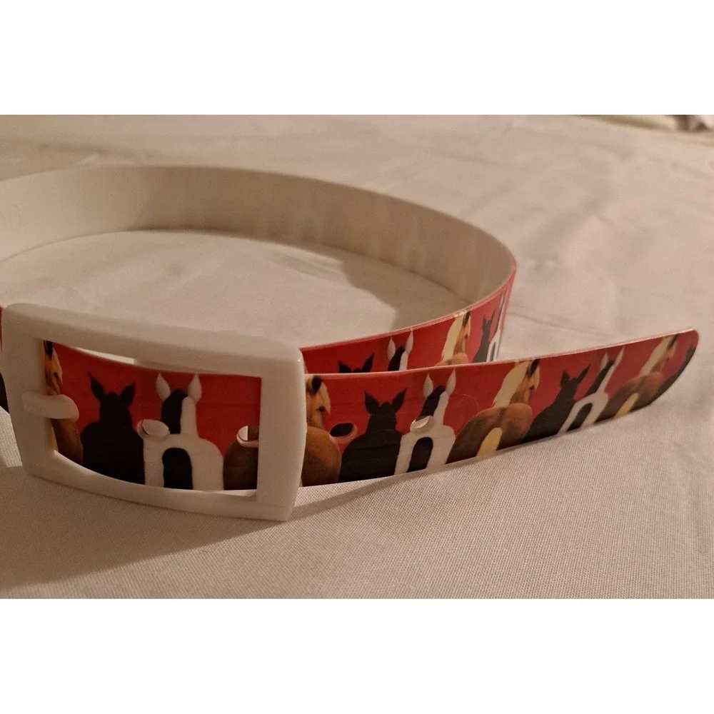 Novelty Belt Set 3 Plastic Buckle Horses and Horseshoe‎ Patterns